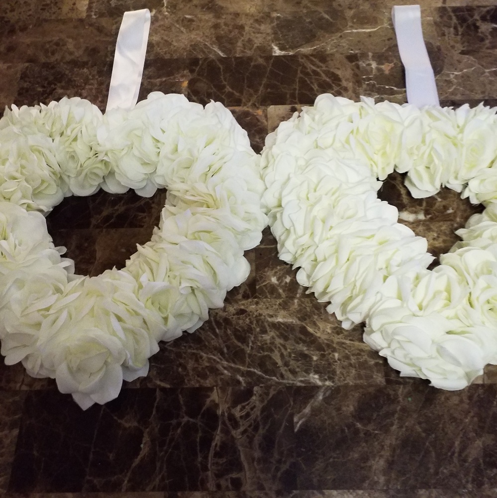2 Heart Shaped Wedding Wreaths